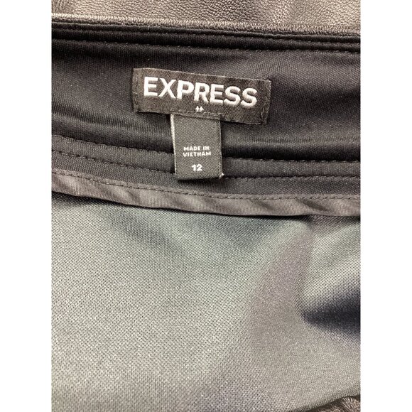 Express Black Faux Leather Mini Skirt* Side Zipper*Sissy*Femboy*Size 12*VGC - Picture 6 of 7